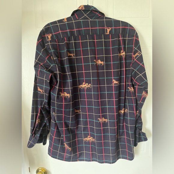 Melvyn Paul Vintage Horse Print Button-down Blouse - Picture 8 of 10